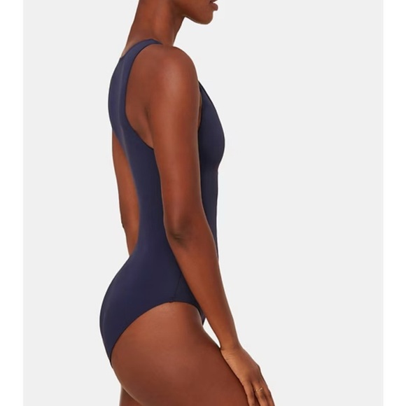 Andie Midnight Blue Button-Front One-Piece Swimsuit - Picture 2 of 6